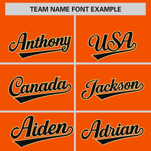 Custom Orange Black Personalized Phonetic Rhythm Authentic Baseball Jersey