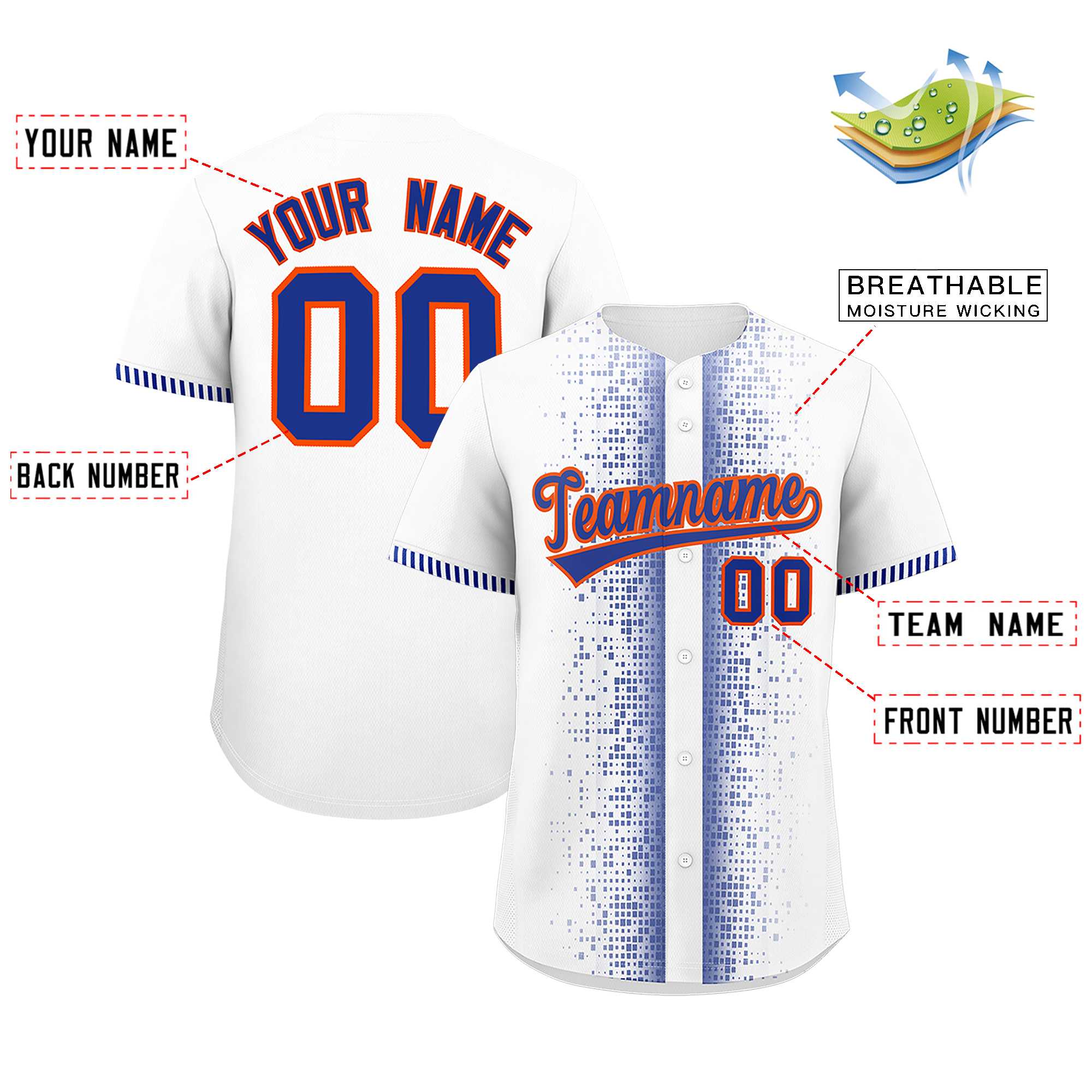 Custom White Royal Personalized Phonetic Rhythm Authentic Baseball Jersey