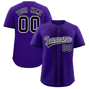 Custom Purple Black Personalized Phonetic Rhythm Authentic Baseball Jersey