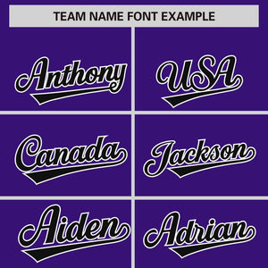 Custom Purple Black Personalized Phonetic Rhythm Authentic Baseball Jersey