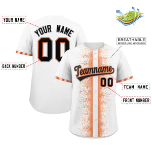 Custom White Orange Personalized Phonetic Rhythm Authentic Baseball Jersey