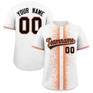 Custom White Orange Personalized Phonetic Rhythm Authentic Baseball Jersey