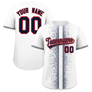 Custom White Navy Personalized Phonetic Rhythm Authentic Baseball Jersey