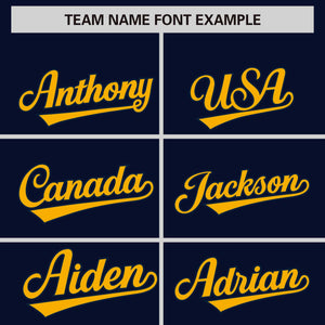 Custom Navy Yellow Personalized Phonetic Rhythm Authentic Baseball Jersey