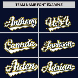 Custom Navy Yellow Personalized Phonetic Rhythm Authentic Baseball Jersey