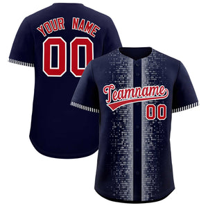 Custom Navy White Personalized Phonetic Rhythm Authentic Baseball Jersey