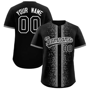 Custom Black White Personalized Phonetic Rhythm Authentic Baseball Jersey