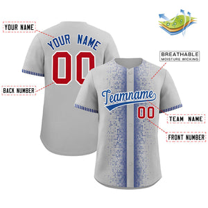 Custom Gray Royal Personalized Phonetic Rhythm Authentic Baseball Jersey