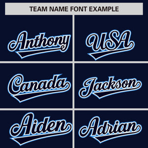 Custom Navy Powder Blue Personalized Phonetic Rhythm Authentic Baseball Jersey