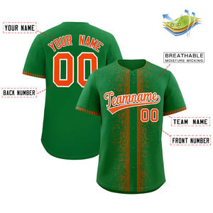 Custom Kelly Green Orange Personalized Phonetic Rhythm Authentic Baseball Jersey