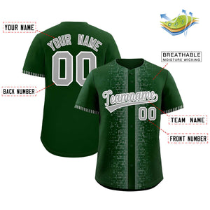 Custom Green Gray Personalized Phonetic Rhythm Authentic Baseball Jersey