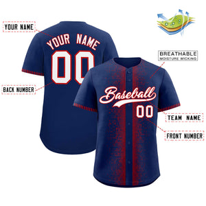 Custom Navy Red Personalized Phonetic Rhythm Authentic Baseball Jersey