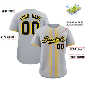 Custom Gray Gold Personalized Phonetic Rhythm Authentic Baseball Jersey