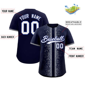 Custom Navy White Personalized Phonetic Rhythm Authentic Baseball Jersey