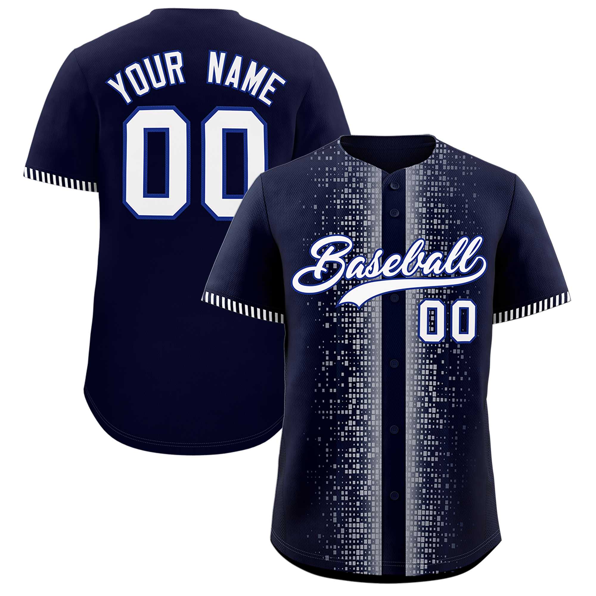 Custom Navy White Personalized Phonetic Rhythm Authentic Baseball Jersey