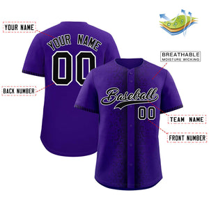 Custom Purple Black Personalized Phonetic Rhythm Authentic Baseball Jersey