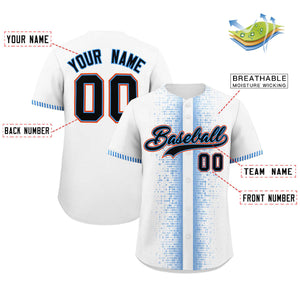 Custom White Powder Blue Personalized Phonetic Rhythm Authentic Baseball Jersey