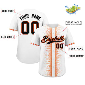 Custom White Orange Personalized Phonetic Rhythm Authentic Baseball Jersey