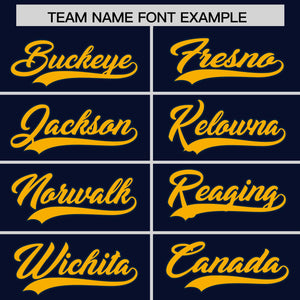 Custom Navy Yellow Personalized Phonetic Rhythm Authentic Baseball Jersey