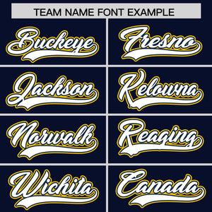 Custom Navy Yellow Personalized Phonetic Rhythm Authentic Baseball Jersey