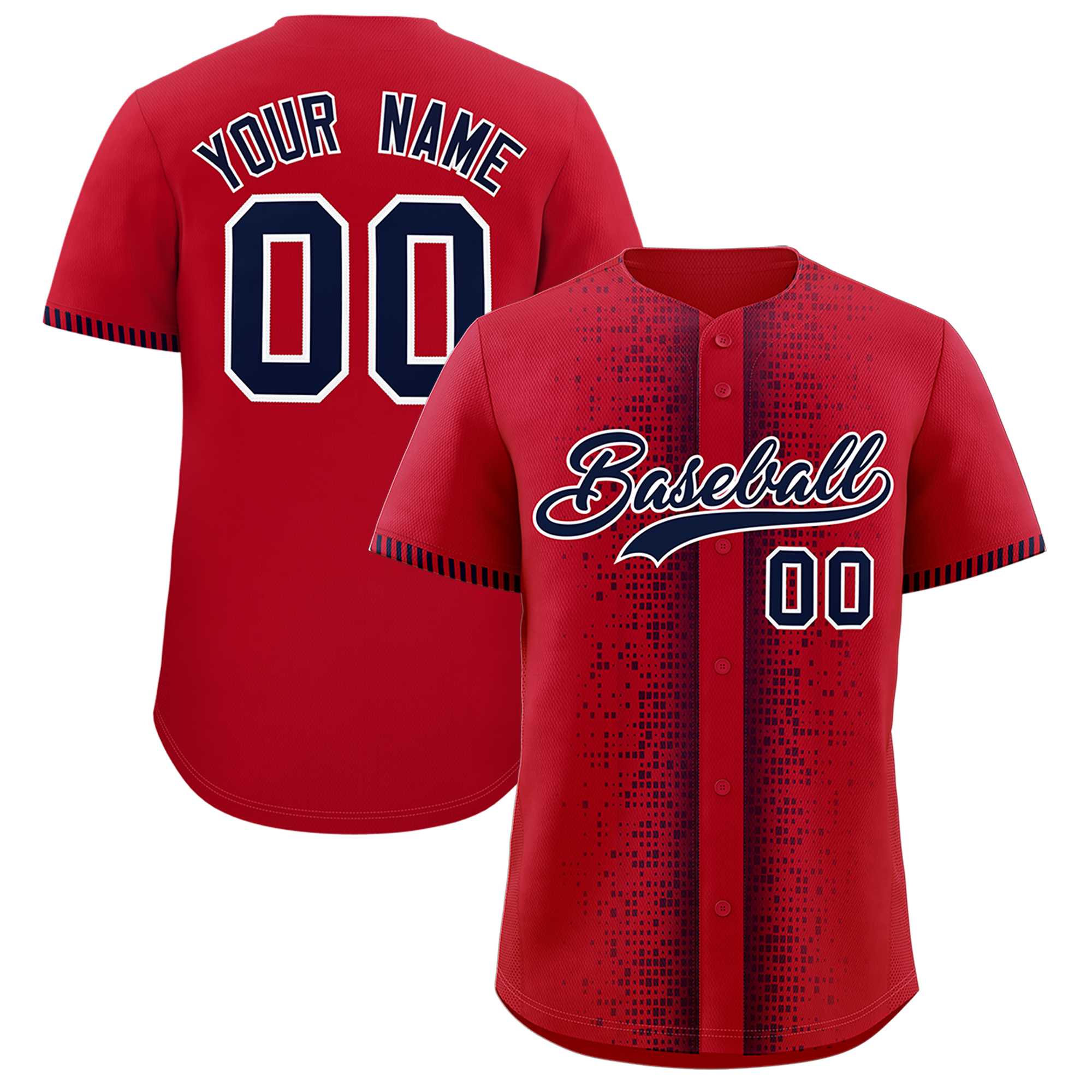 Custom Red Black Personalized Phonetic Rhythm Authentic Baseball Jersey