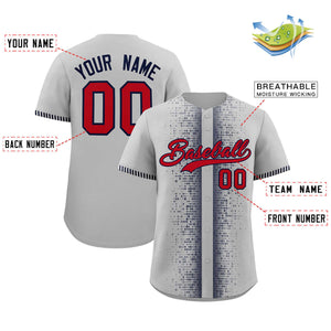 Custom Gray Black Personalized Phonetic Rhythm Authentic Baseball Jersey