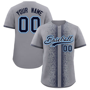 Custom Dark Gray Navy Personalized Phonetic Rhythm Authentic Baseball Jersey