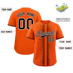 Custom Orange Black Personalized Phonetic Rhythm Authentic Baseball Jersey