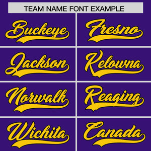 Custom Purple Gold Personalized Phonetic Rhythm Authentic Baseball Jersey