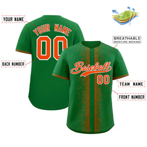 Custom Kelly Green Orange Personalized Phonetic Rhythm Authentic Baseball Jersey