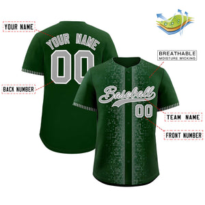 Custom Green Gray Personalized Phonetic Rhythm Authentic Baseball Jersey