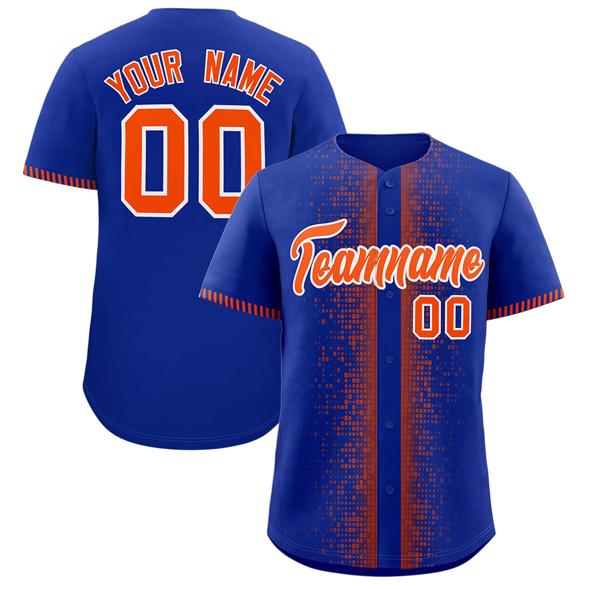 Custom Royal Orange Personalized Phonetic Rhythm Authentic Baseball Jersey