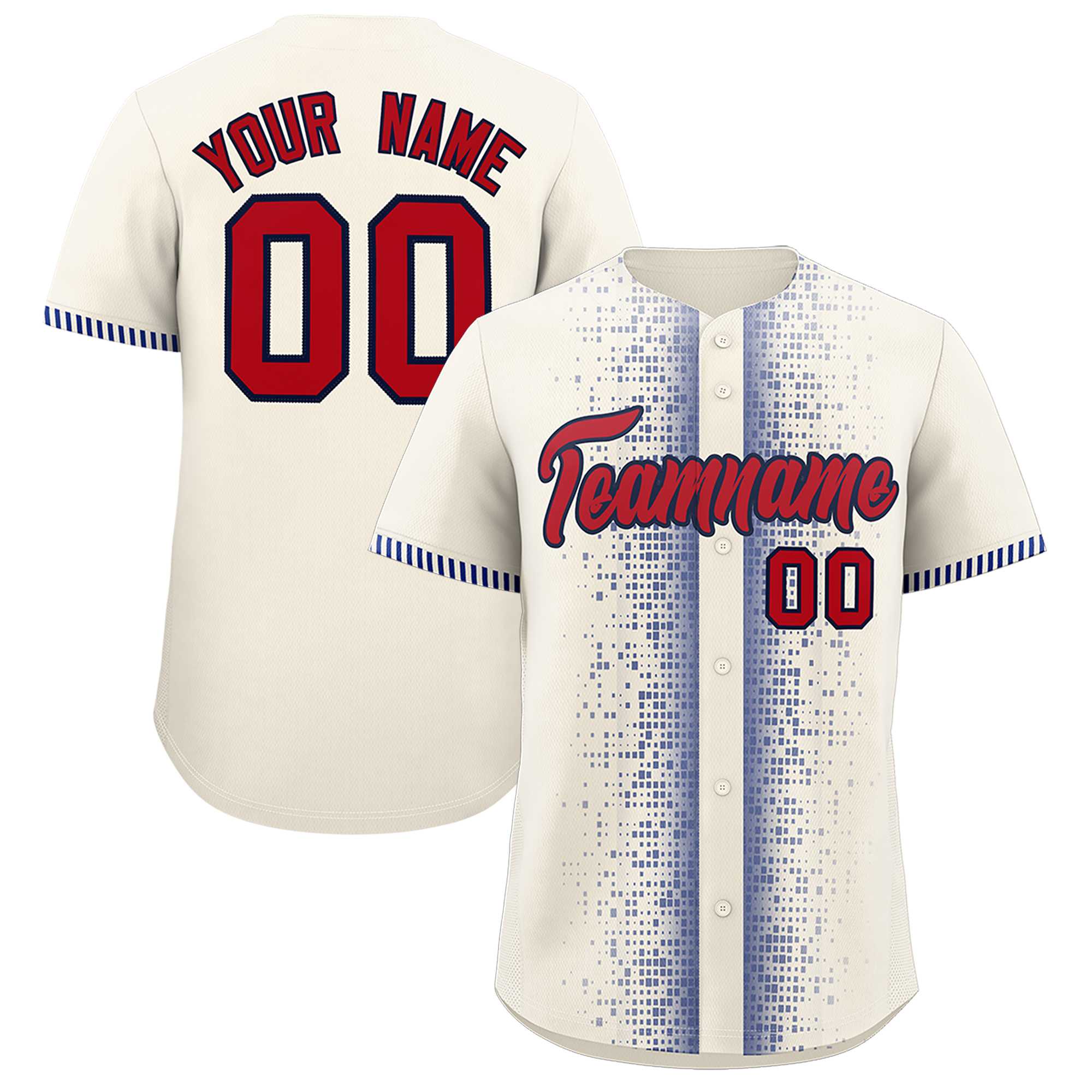 Custom Cream Royal Personalized Phonetic Rhythm Authentic Baseball Jersey