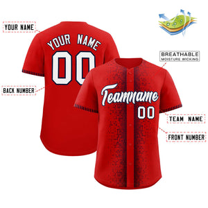 Custom Red Navy Personalized Phonetic Rhythm Authentic Baseball Jersey