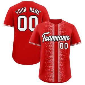 Custom Red White Personalized Phonetic Rhythm Authentic Baseball Jersey