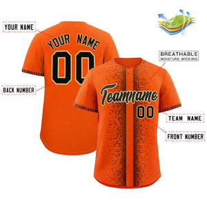 Custom Orange Black Personalized Phonetic Rhythm Authentic Baseball Jersey