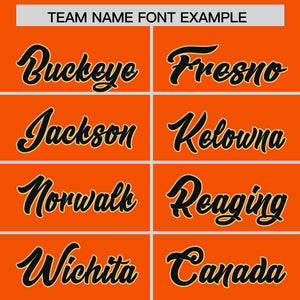 Custom Orange Black Personalized Phonetic Rhythm Authentic Baseball Jersey