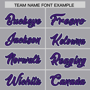 Custom Gray Purple Personalized Phonetic Rhythm Authentic Baseball Jersey