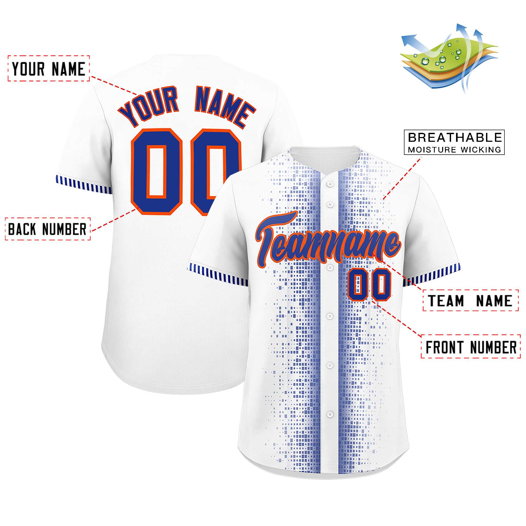 Custom White Royal Personalized Phonetic Rhythm Authentic Baseball Jersey