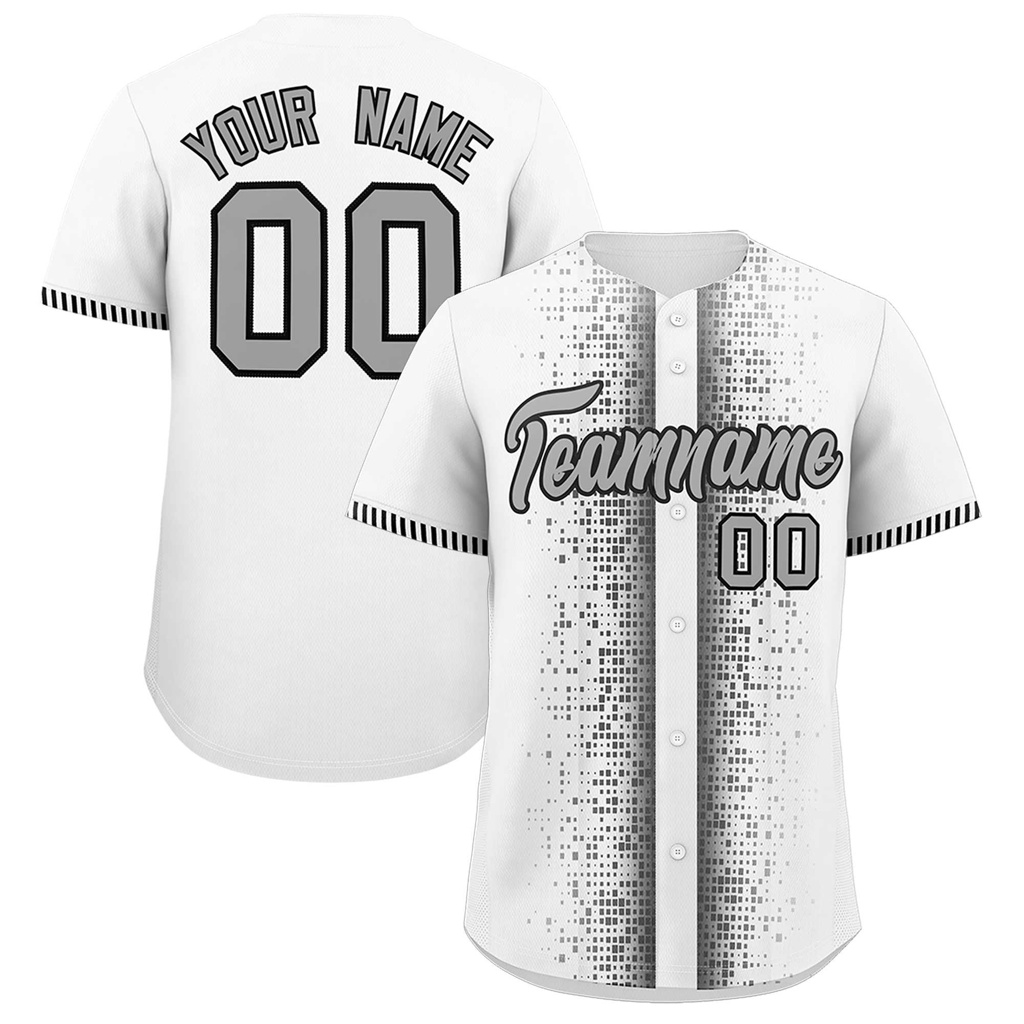 Custom White Black Personalized Phonetic Rhythm Authentic Baseball Jersey