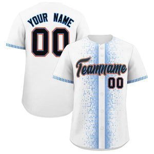 Custom White Powder Blue Personalized Phonetic Rhythm Authentic Baseball Jersey