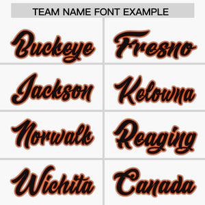 Custom White Orange Personalized Phonetic Rhythm Authentic Baseball Jersey