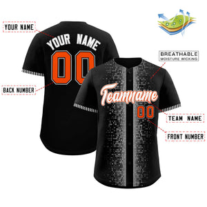 Custom Black Gray Personalized Phonetic Rhythm Authentic Baseball Jersey