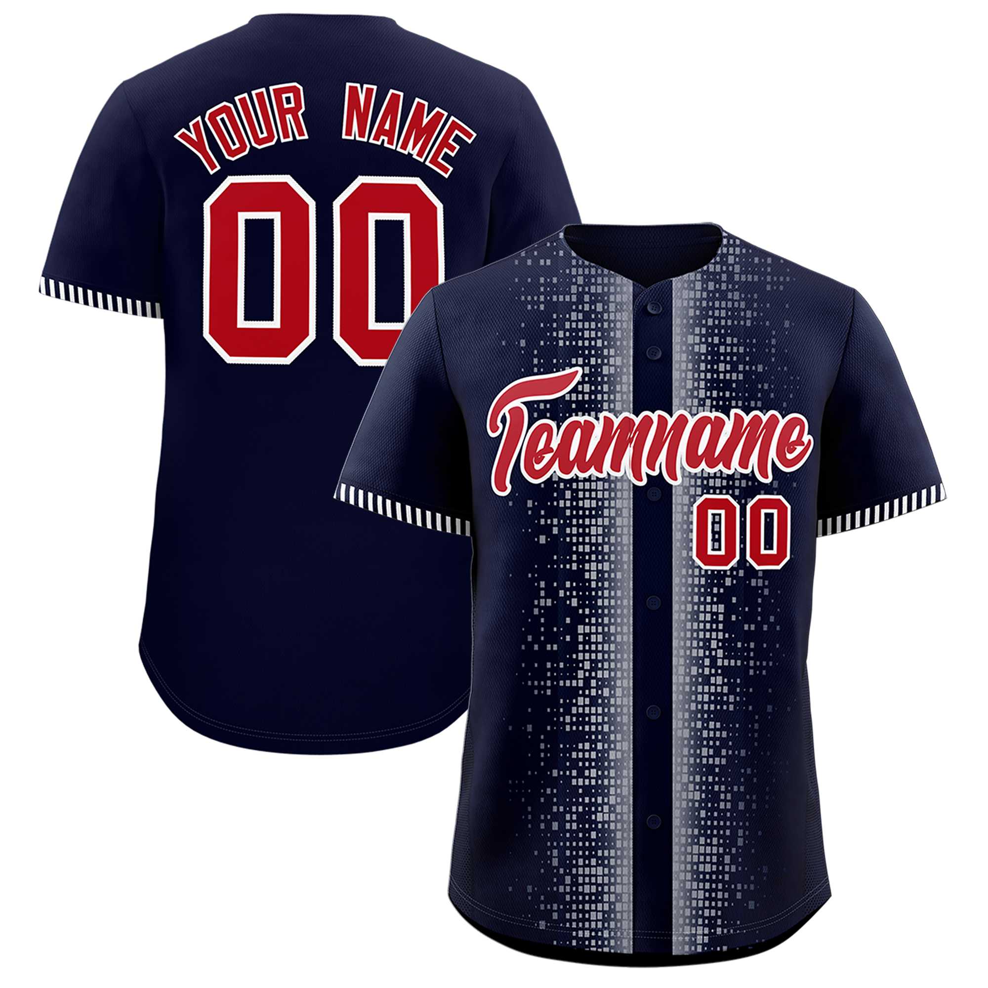 Custom Navy White Personalized Phonetic Rhythm Authentic Baseball Jersey