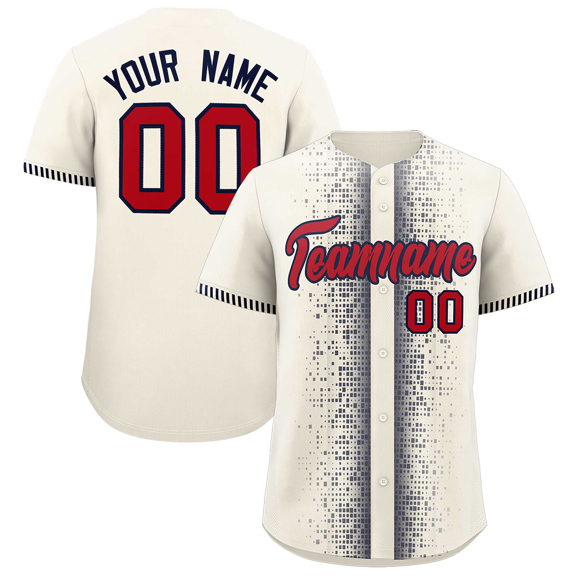 Custom White Navy Personalized Phonetic Rhythm Authentic Baseball Jersey