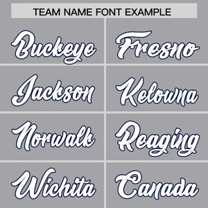 Custom Gray Navy Personalized Phonetic Rhythm Authentic Baseball Jersey