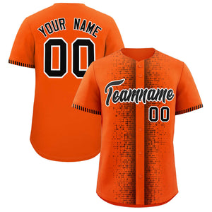 Custom Orange Black Personalized Phonetic Rhythm Authentic Baseball Jersey