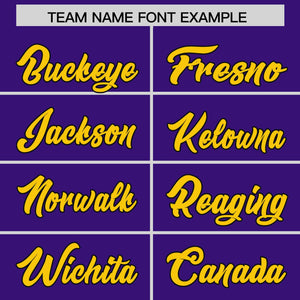 Custom Purple Gold Personalized Phonetic Rhythm Authentic Baseball Jersey