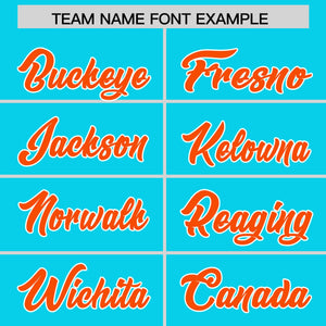 Custom Aqua Orange Personalized Phonetic Rhythm Authentic Baseball Jersey