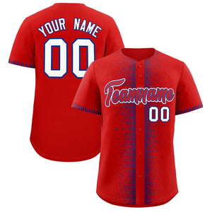 Custom Red Royal Personalized Phonetic Rhythm Authentic Baseball Jersey